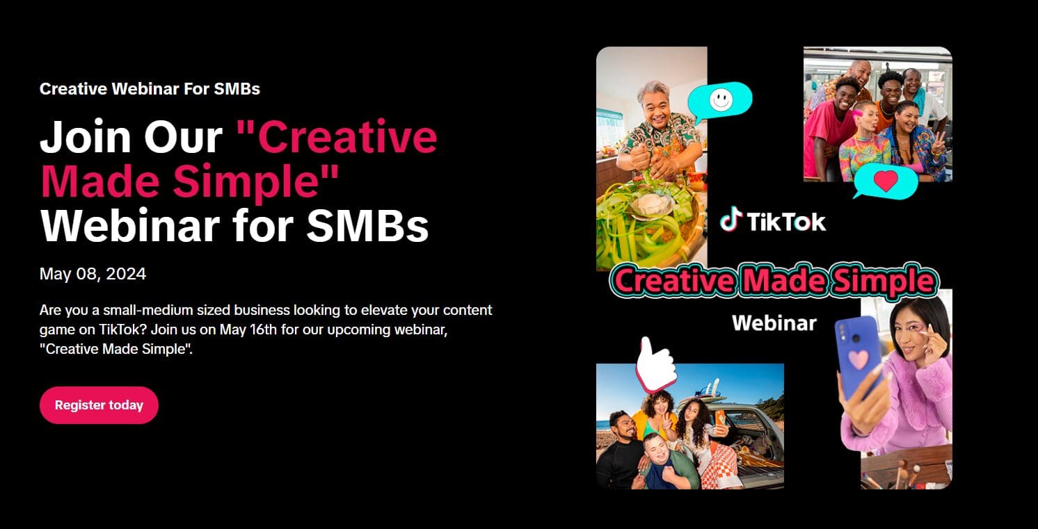 TikTok Offers Free Marketing Webinar on Content Creation 1