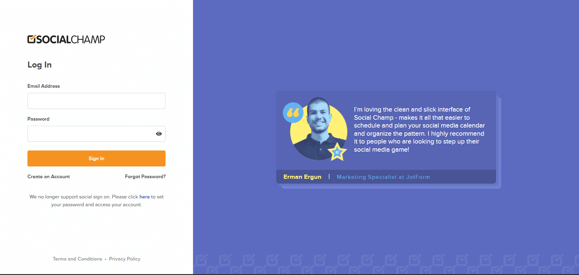 Introducing Social Champ’s New Automation Rules Feature: Simplify Your Social Media Workflow 1 Social Champ’s Login Page