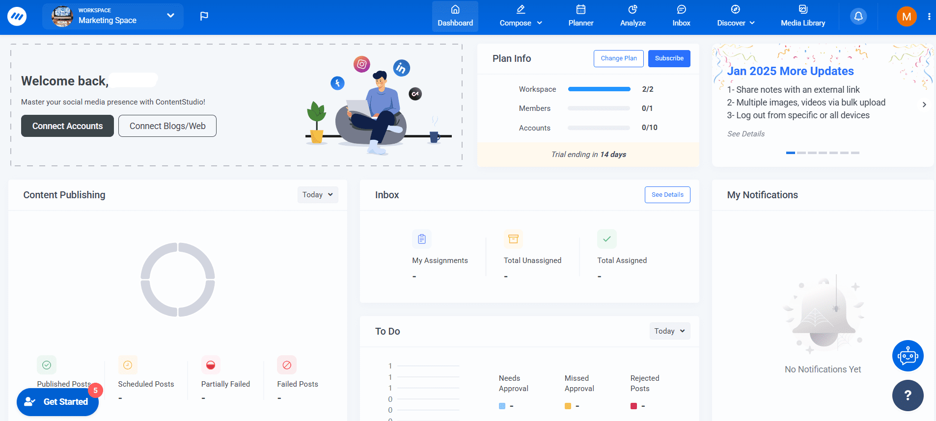 15+ Best Later Alternatives for Smarter Social Media Management in 2025 21 Content Studio’s Dashboard