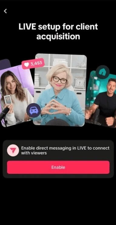 Enable Live DMs on TikTok