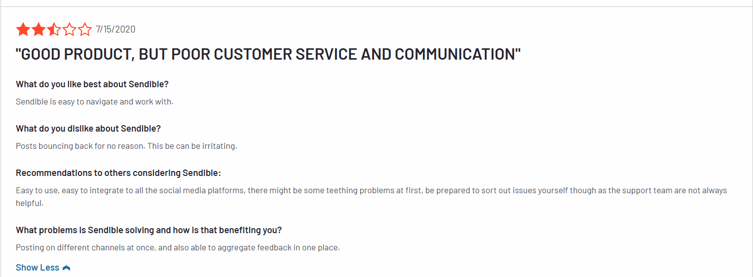 A Sendible Review on G2