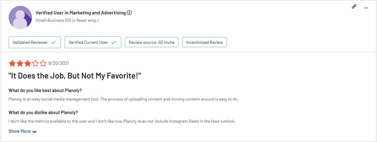 Planoly Review on G2