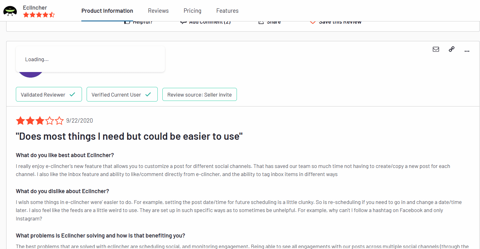 eClincher Review on G2