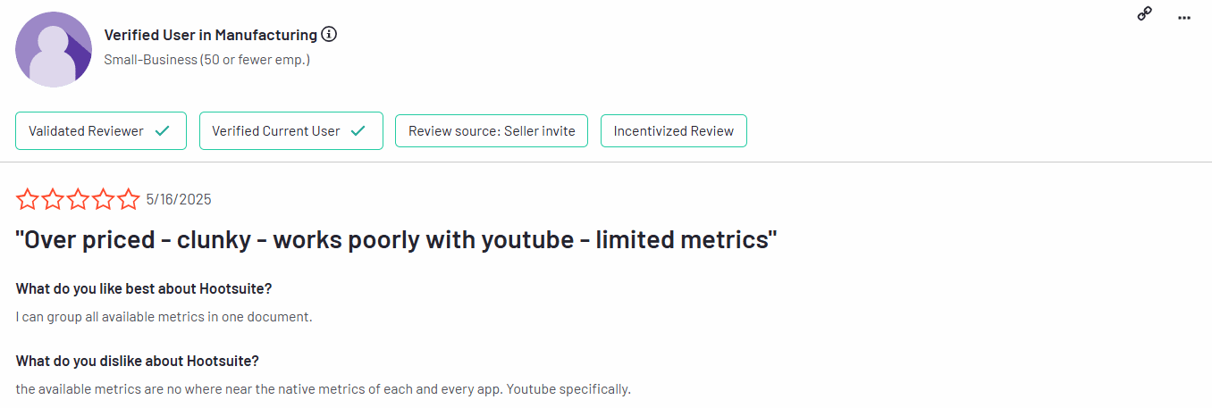 10 Best Sprinklr Alternatives for Social Media Management in 2025 19 A Review of Hootsuite on G2