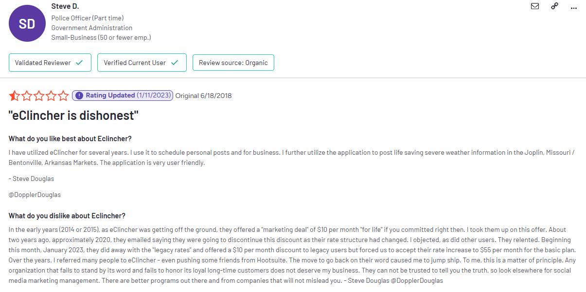 10 Best Sprinklr Alternatives for Social Media Management in 2025 29 A Review of eClincher on G2