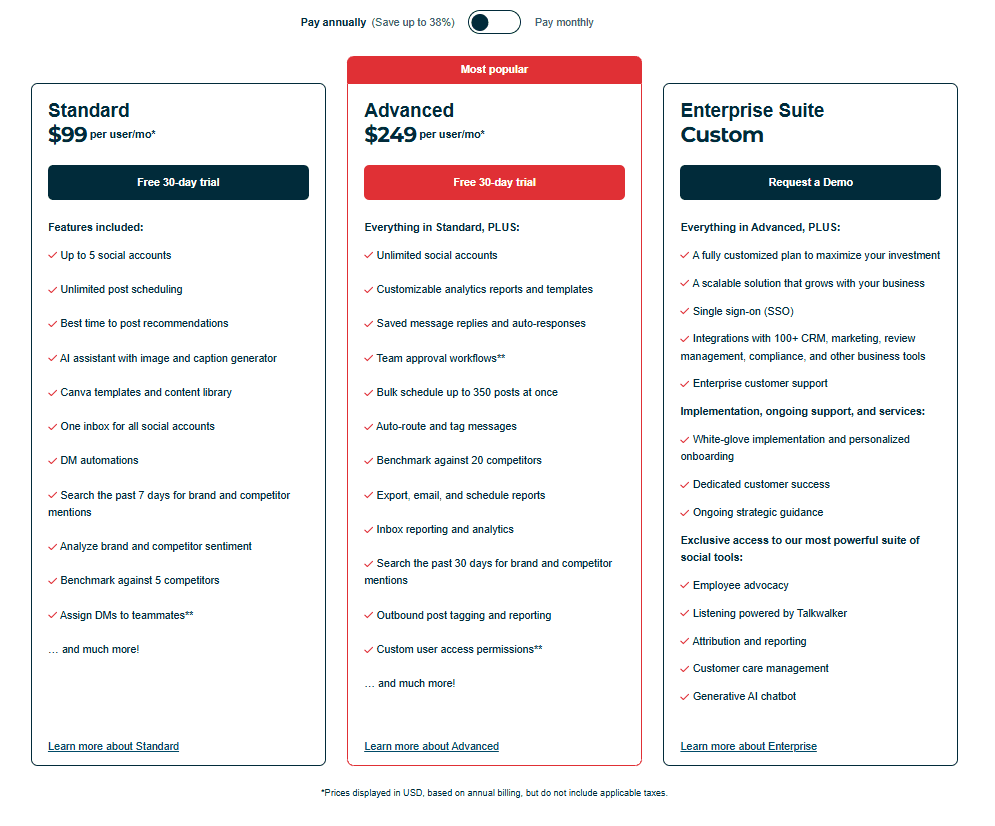Hootsuite vs Sendible’s Ultimate Social Scheduling Comparison (+ Better Alternative!) 10 Hootsuite's Pricing Plans