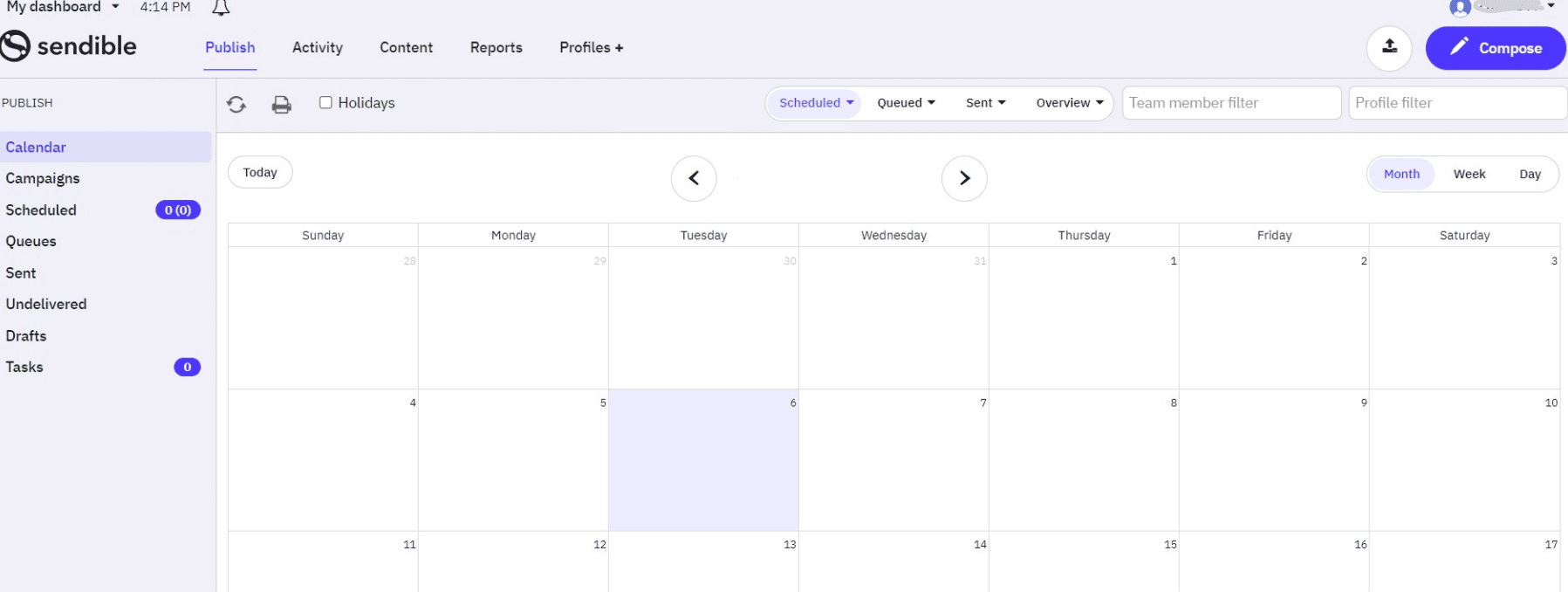 13 Best Pallyy Alternatives for Social Media Management in 2025 12 Sendible's Dashboard