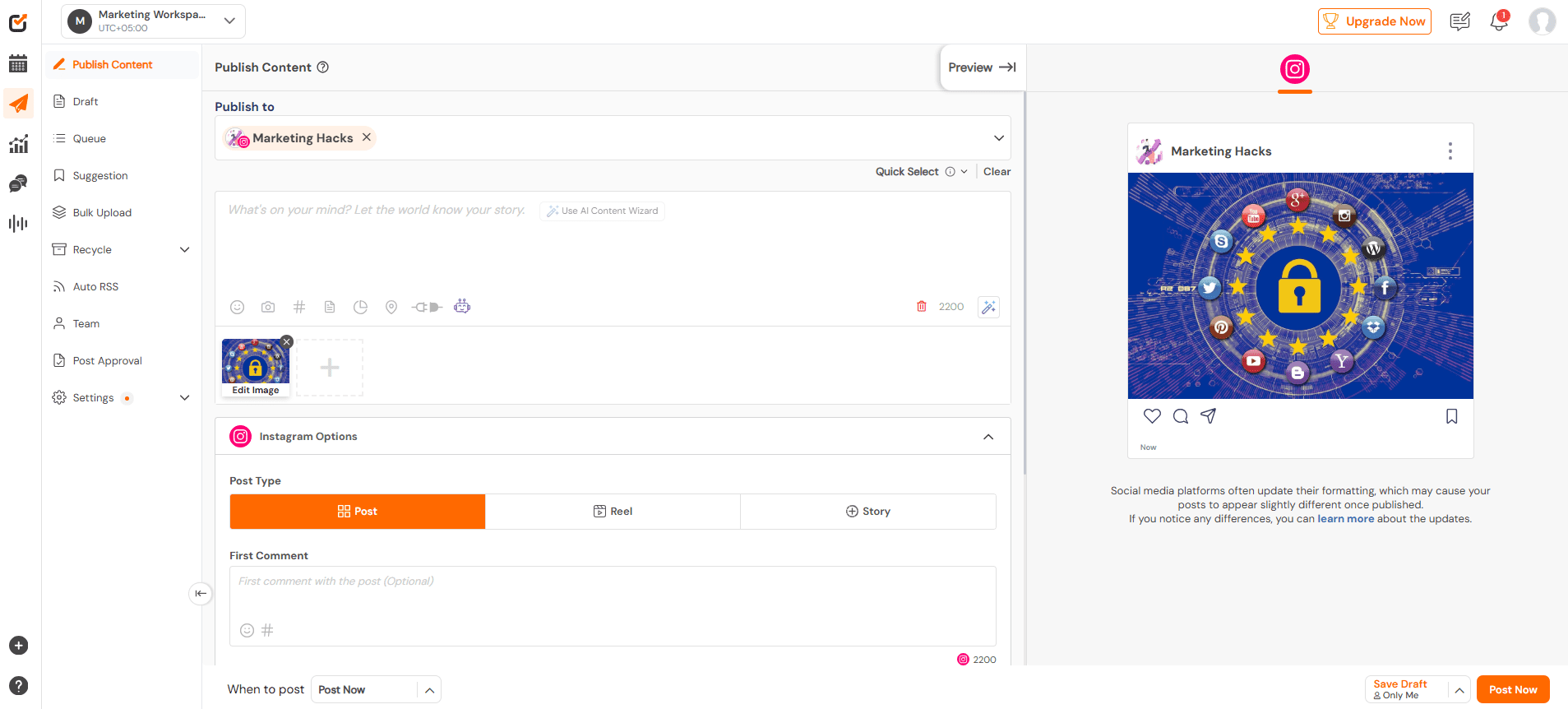 Hootsuite vs Sendible’s Ultimate Social Scheduling Comparison (+ Better Alternative!) 5 Social Champ's Dashboard