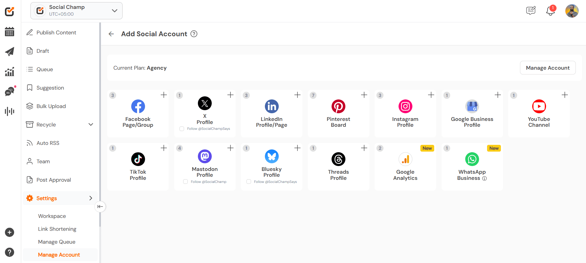 Buffer vs Social Champ: The Ultimate 2025 Showdown to Streamline Your Social Media Strategy 6 Social Champ's Supported Platforms