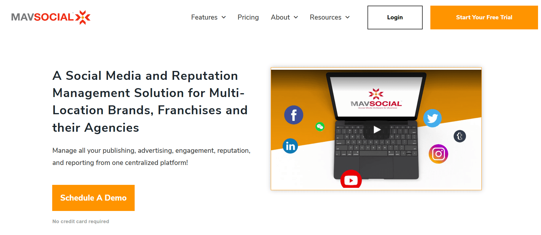 MavSocial's Landing Page