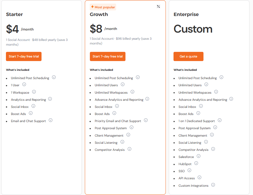 Social Champ's Pricing