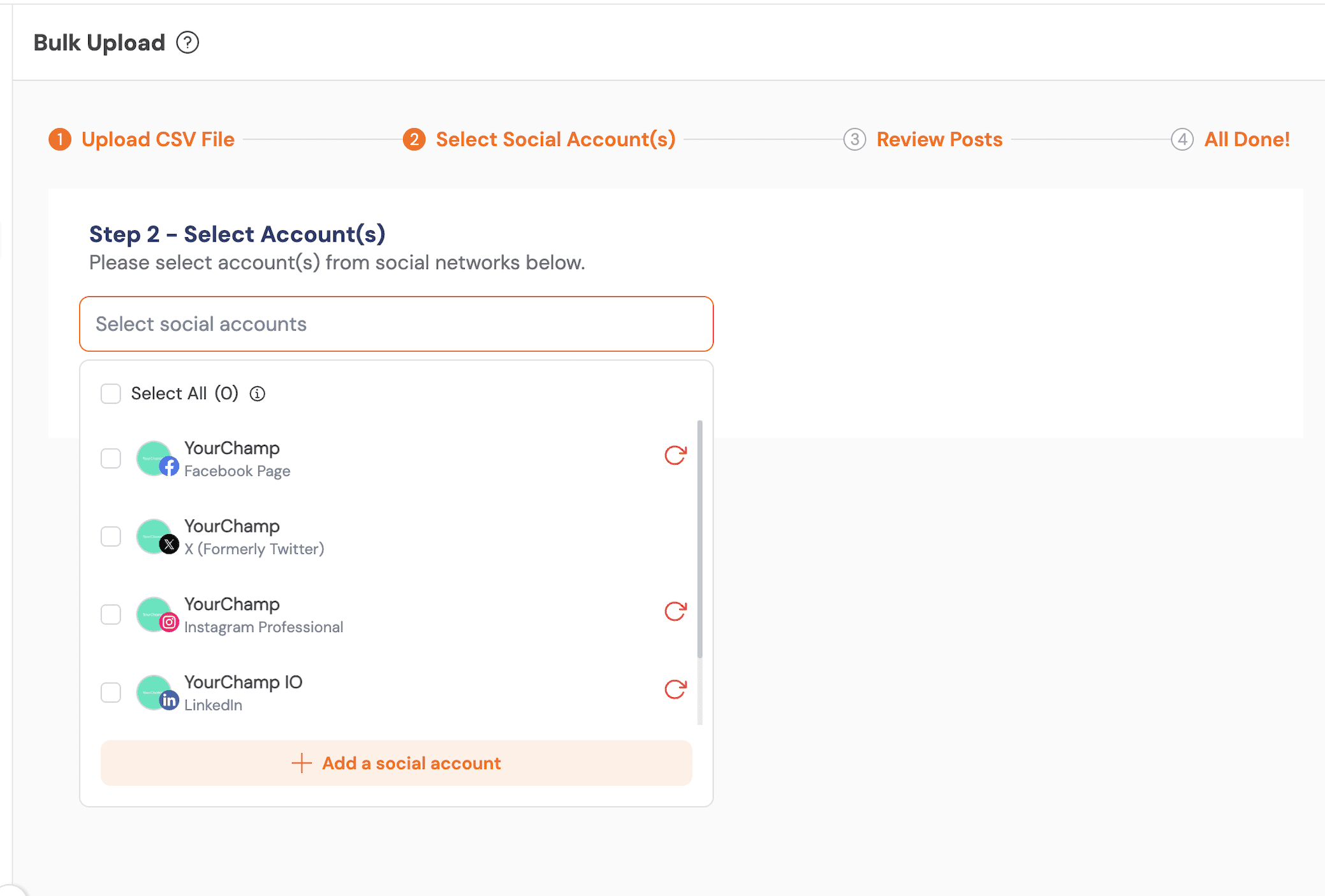 Step 2: Select Accounts